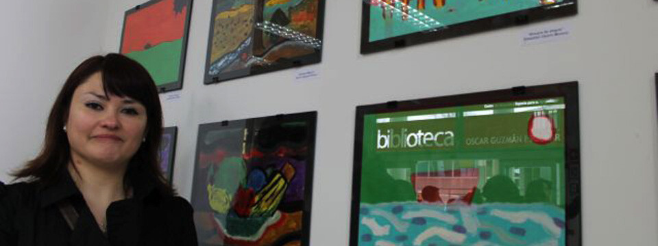 Escolares exponen pinturas en la biblioteca de la UPLA